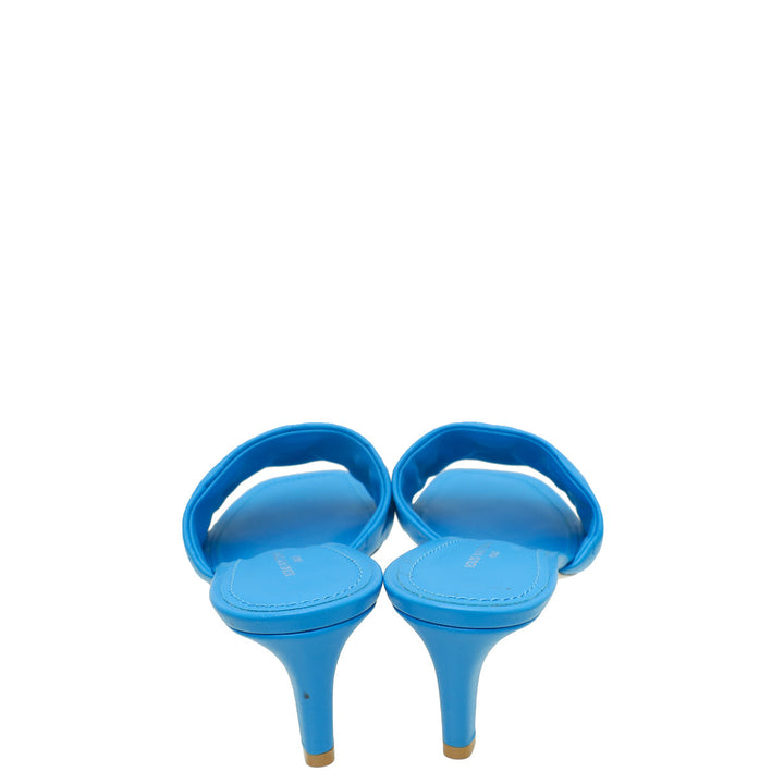 Louis Vuitton Royal Blue Monogram Embossed Revival Mules 38