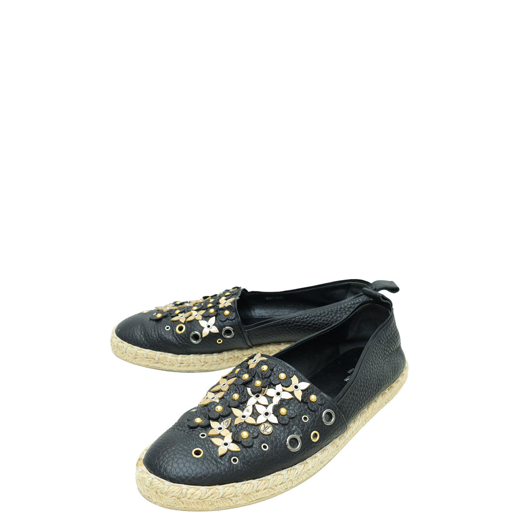 Louis Vuitton Black Tropical Bloom Espadrille 38