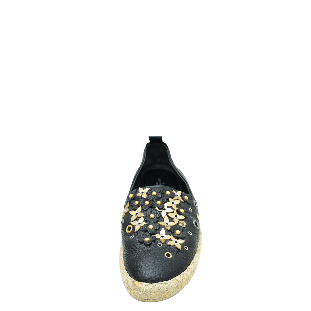 Louis Vuitton Black Tropical Bloom Espadrille 38