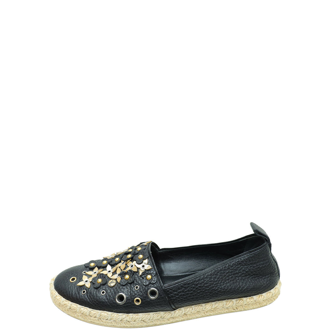 Louis Vuitton Black Tropical Bloom Espadrille 38