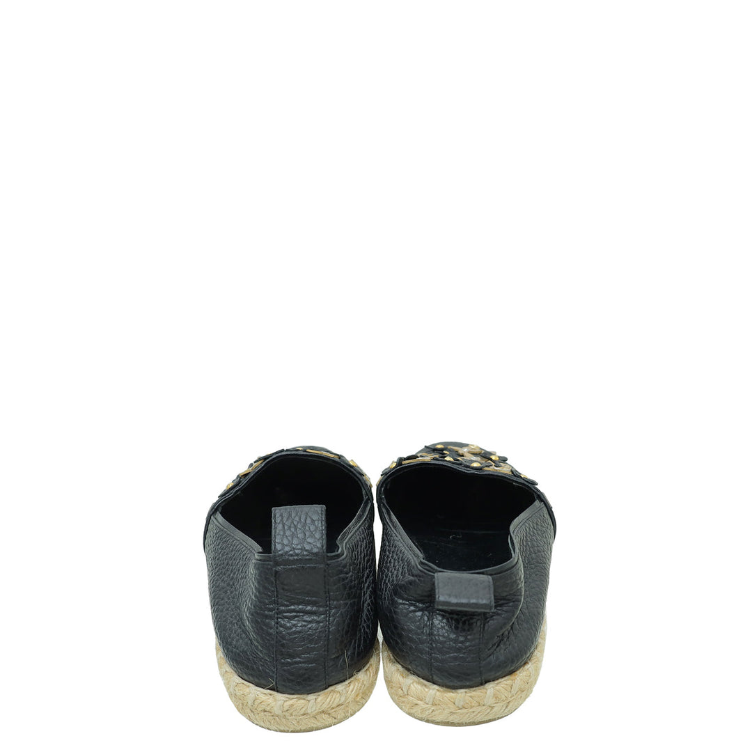 Louis Vuitton Black Tropical Bloom Espadrille 38