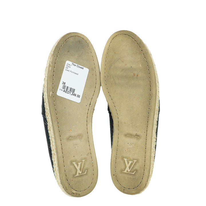 Louis Vuitton Black Tropical Bloom Espadrille 38
