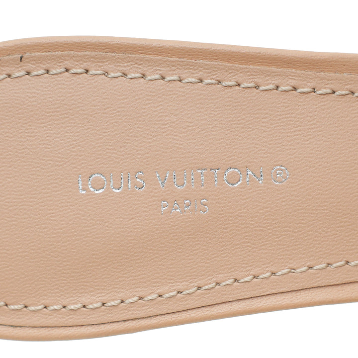 Louis Vuitton Nude Pink Monogram Embossed Revival Heeled Mules 39