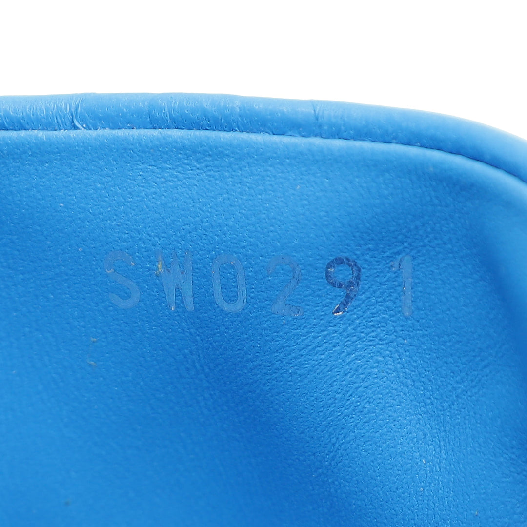 Louis Vuitton Royal Blue Monogram Embossed Revival Heeled Mules 39