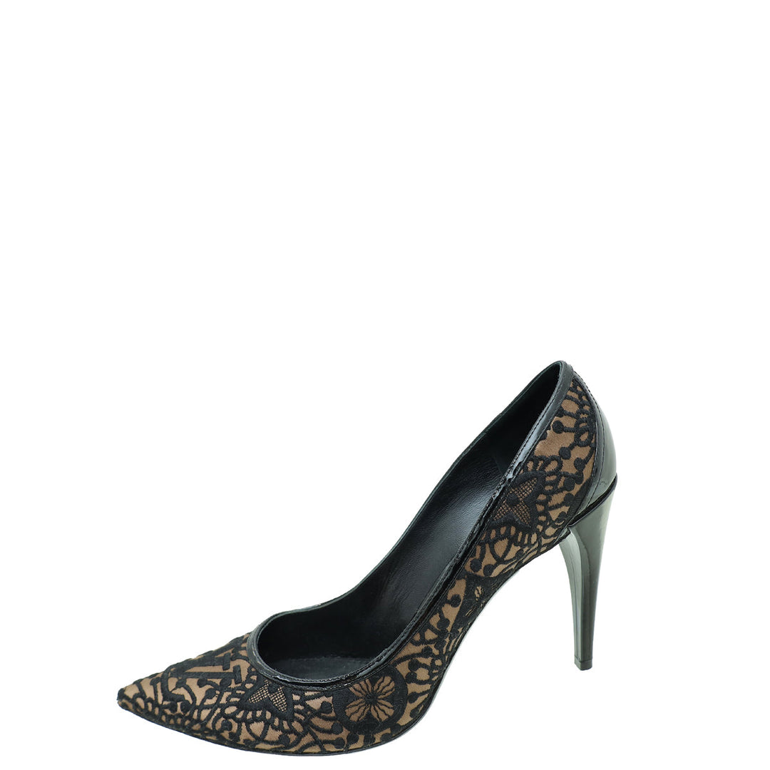 Louis Vuitton Bicolor Satin Embroidered Pumps 40.5