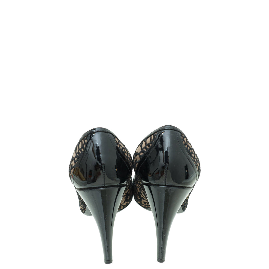 Louis Vuitton Bicolor Satin Embroidered Pumps 40.5