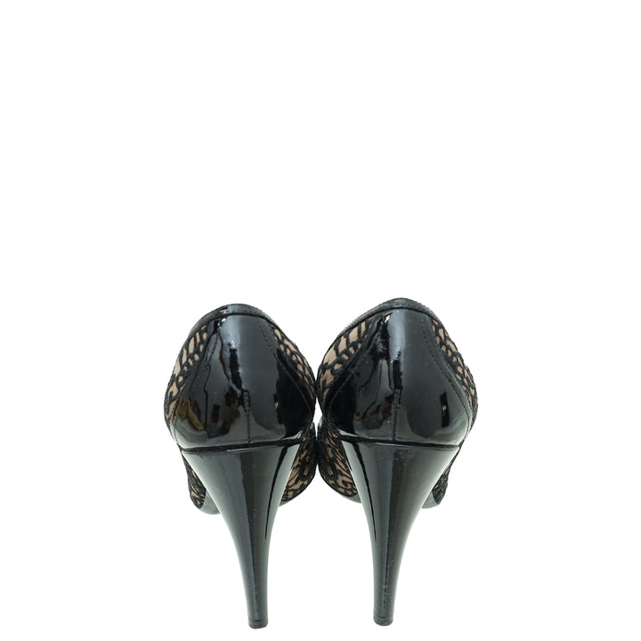 Louis Vuitton Bicolor Satin Embroidered Pumps 40.5