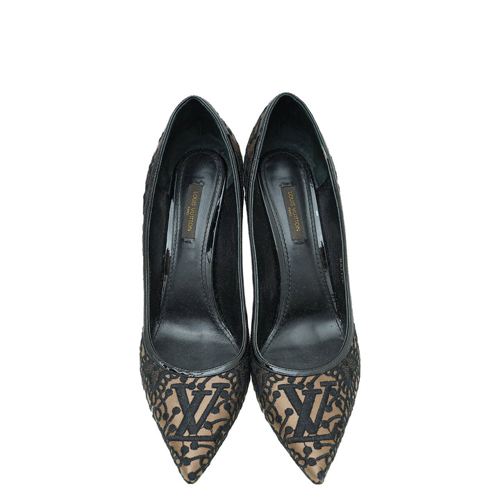 Louis Vuitton Bicolor Satin Embroidered Pumps 40.5