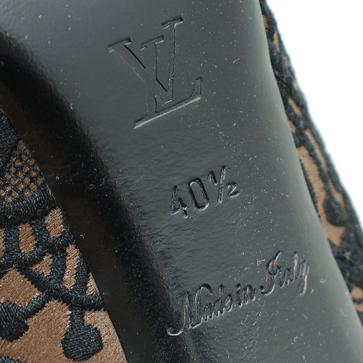 Louis Vuitton Bicolor Satin Embroidered Pumps 40.5