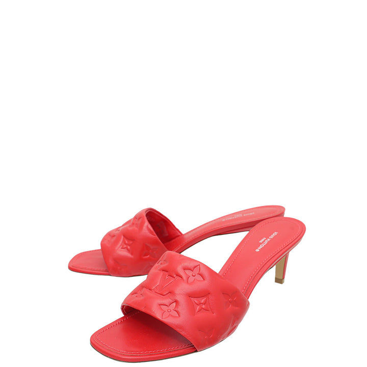 Louis Vuitton Red Revival Heeled Mules 40
