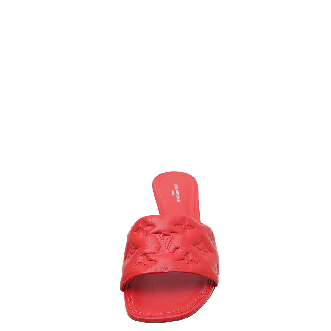Louis Vuitton Red Revival Heeled Mules 40