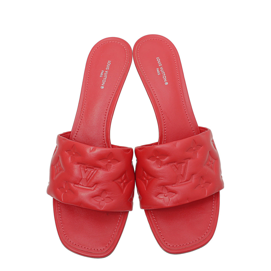 Louis Vuitton Red Revival Heeled Mules 40