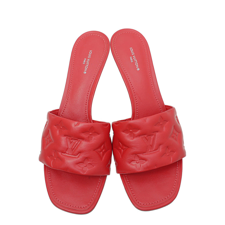 Louis Vuitton Red Revival Heeled Mules 40