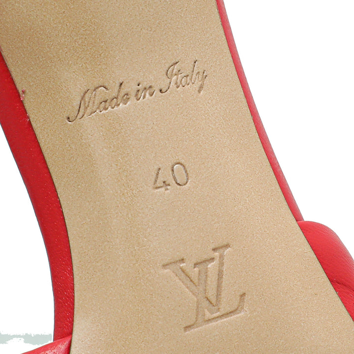 Louis Vuitton Red Revival Heeled Mules 40