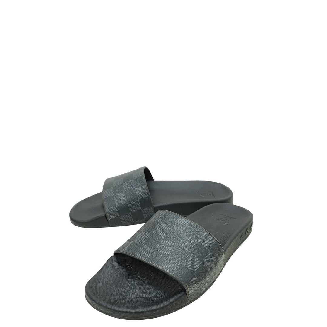 Louis Vuitton Bicolor Rubber Graphite Waterfront Mules 6.5