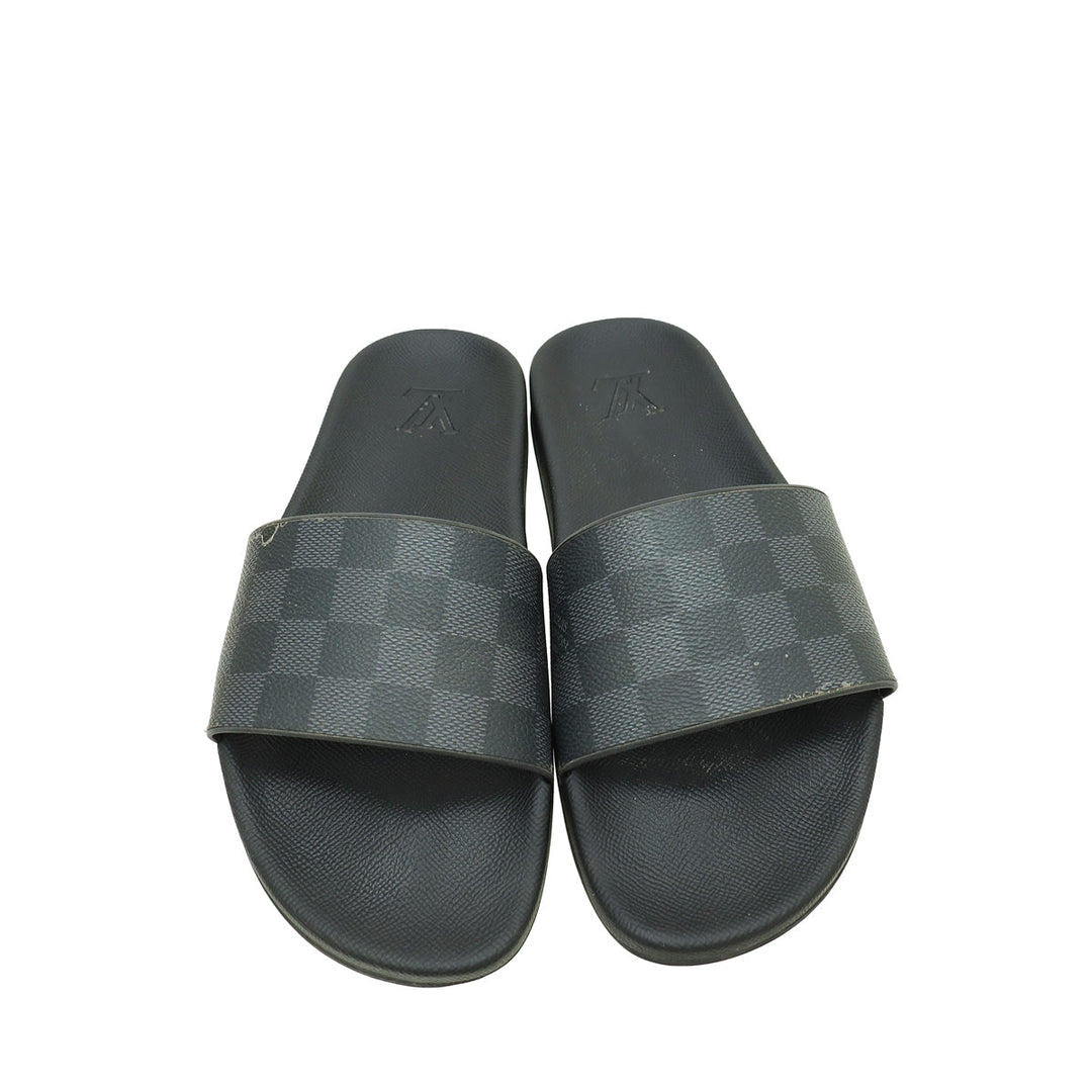 Louis Vuitton Bicolor Rubber Graphite Waterfront Mules 6.5