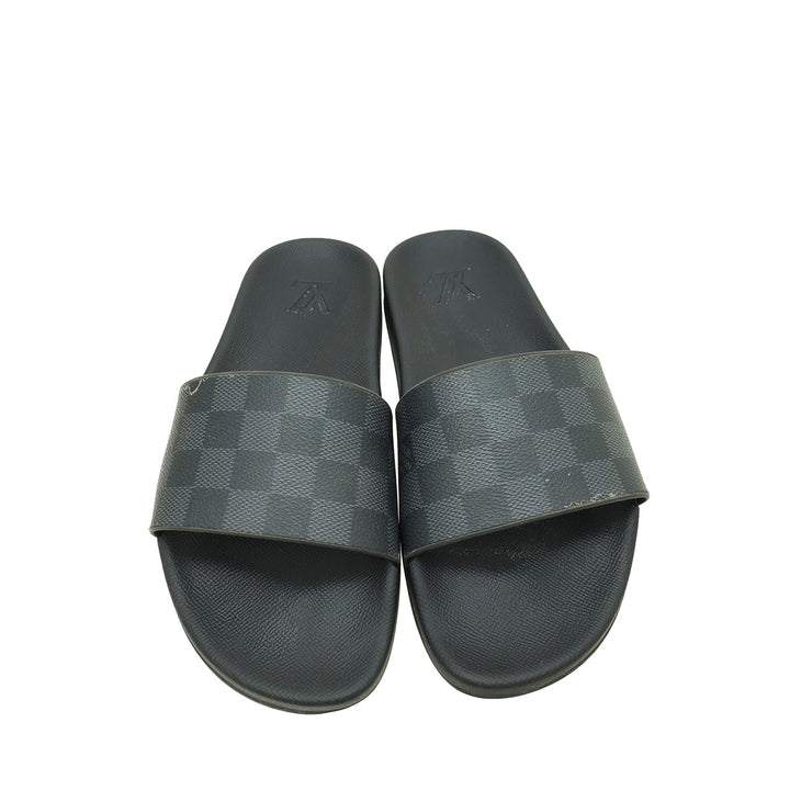 Louis Vuitton Bicolor Rubber Graphite Waterfront Mules 6.5