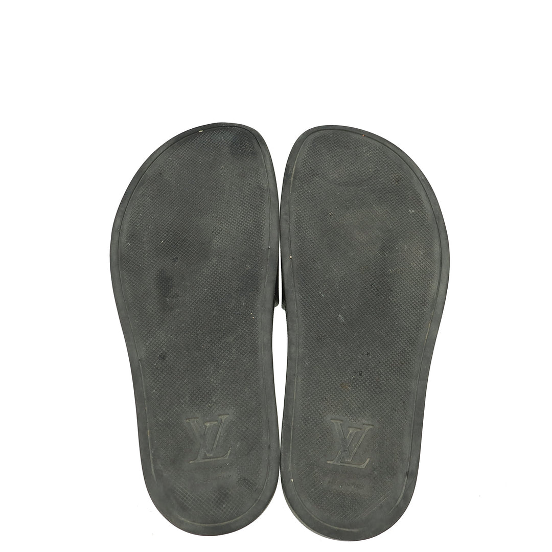Louis Vuitton Bicolor Rubber Graphite Waterfront Mules 6.5