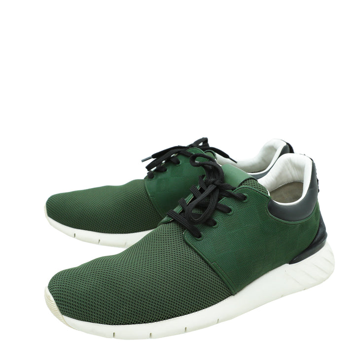 Louis Vuitton Green Rubber Mesh Suede Damier Fastlane Sneaker 10