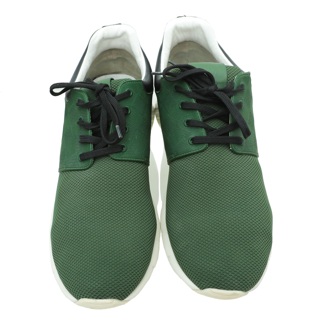Louis Vuitton Green Rubber Mesh Suede Damier Fastlane Sneaker 10