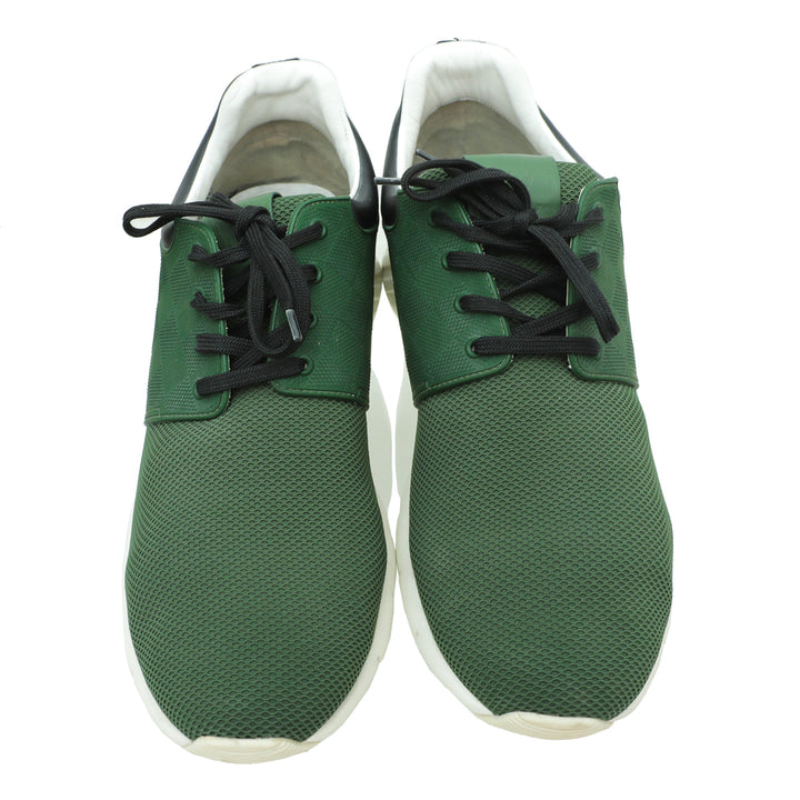 Louis Vuitton Green Rubber Mesh Suede Damier Fastlane Sneaker 10