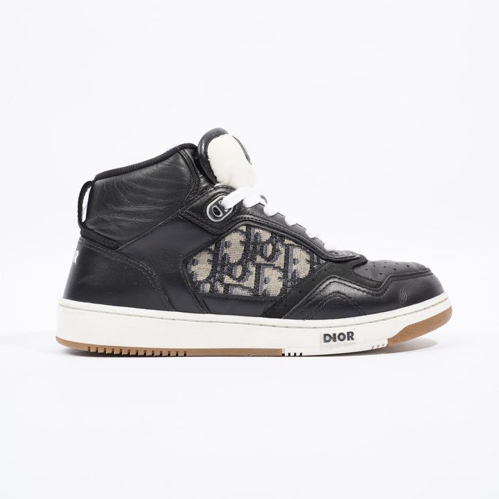Christian Dior B27 Mid-top Black / White / Beige Oblique Leather EU 37 UK 4