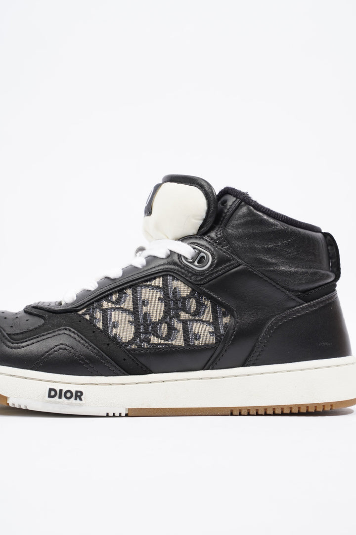 Christian Dior B27 Mid-top Black / White / Beige Oblique Leather EU 37 UK 4