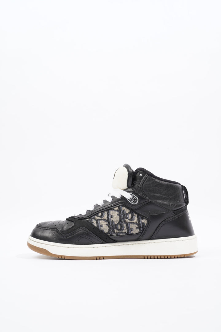 Christian Dior B27 Mid-top Black / White / Beige Oblique Leather EU 37 UK 4