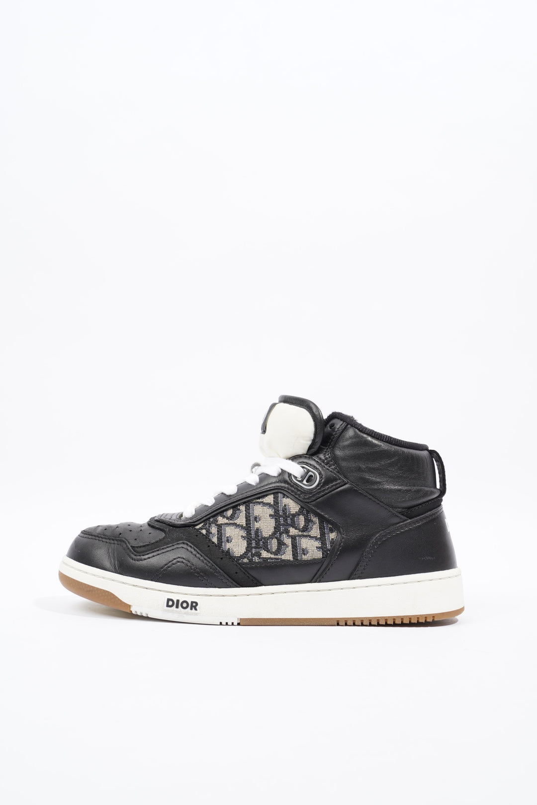 Christian Dior B27 Mid-top Black / White / Beige Oblique Leather EU 37 UK 4