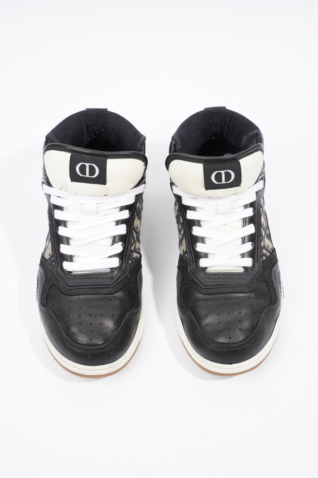 Christian Dior B27 Mid-top Black / White / Beige Oblique Leather EU 37 UK 4