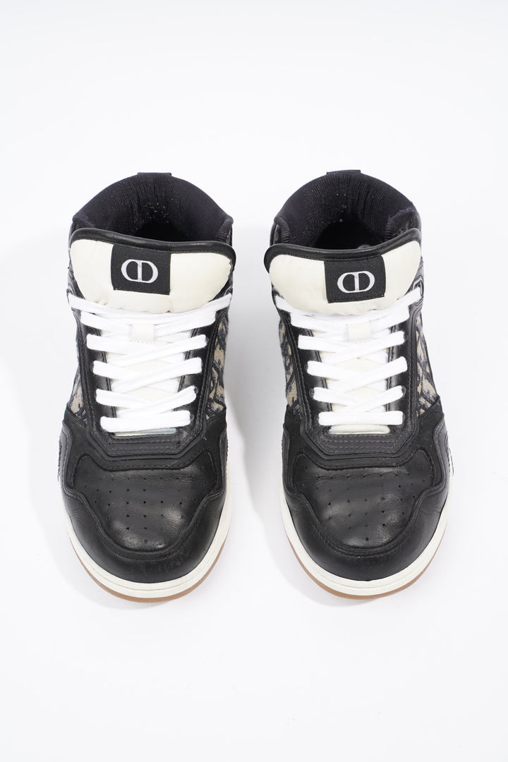 Christian Dior B27 Mid-top Black / White / Beige Oblique Leather EU 37 UK 4
