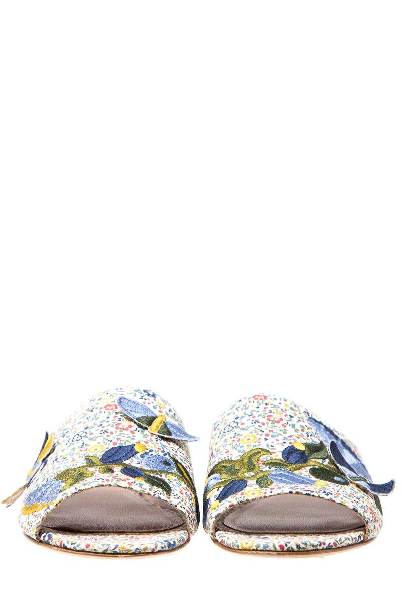 Laurence Dacade Floral Bagatelle Embellished Slides SZ 35