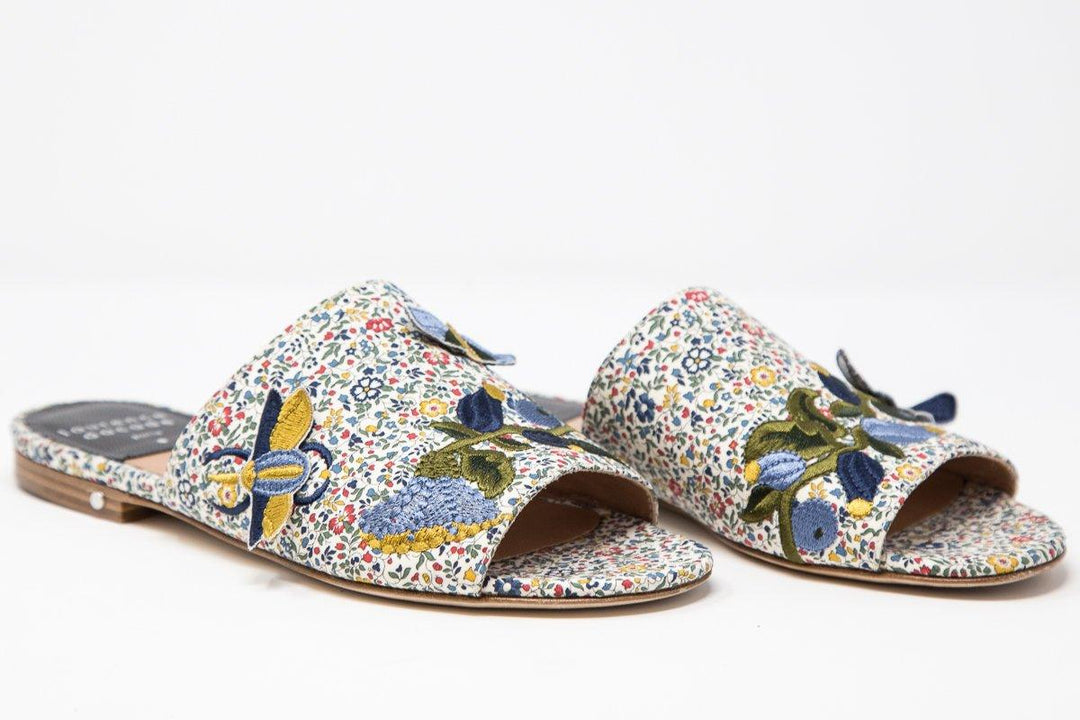 Laurence Dacade Floral Bagatelle Embellished Slides SZ 35