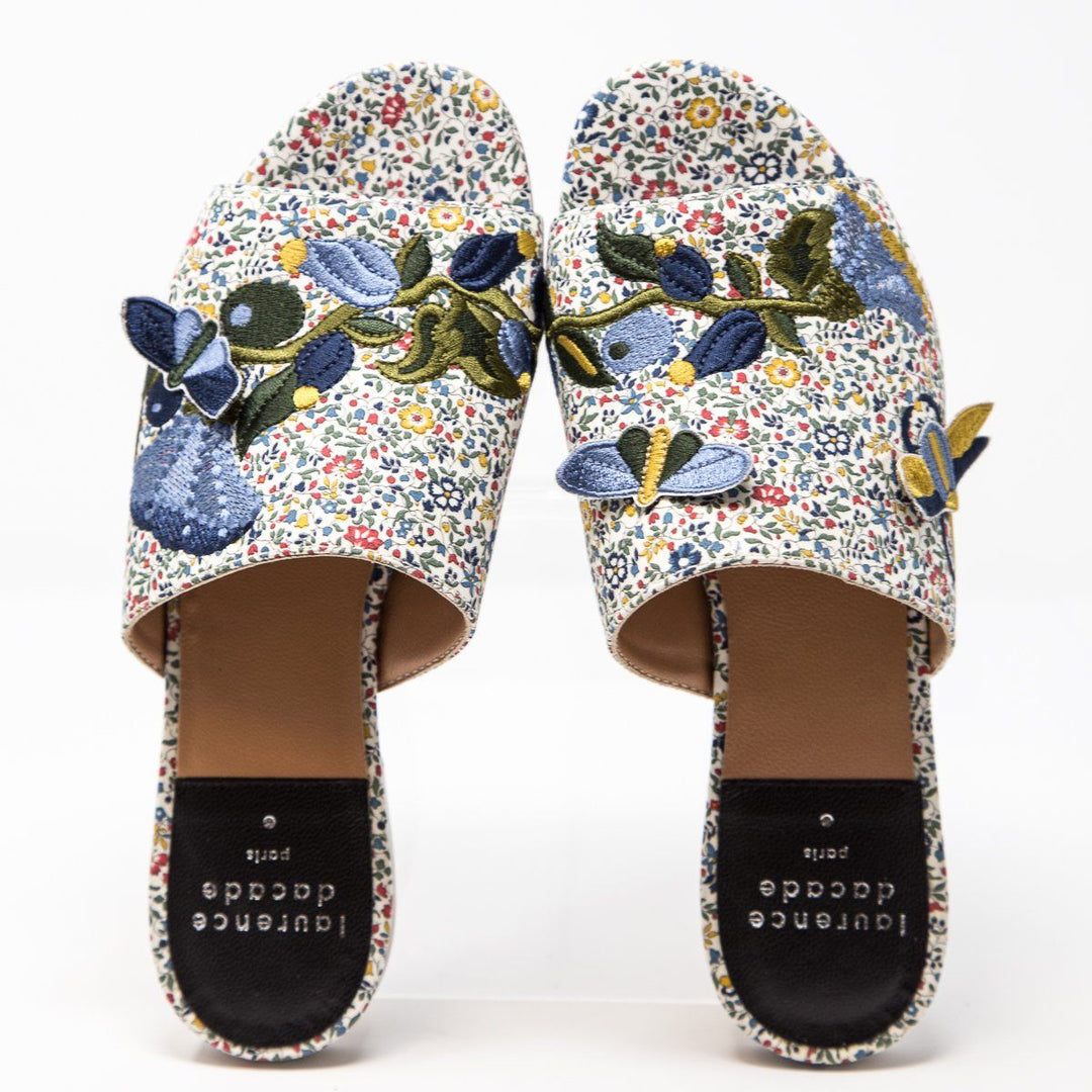 Laurence Dacade Floral Bagatelle Embellished Slides SZ 35