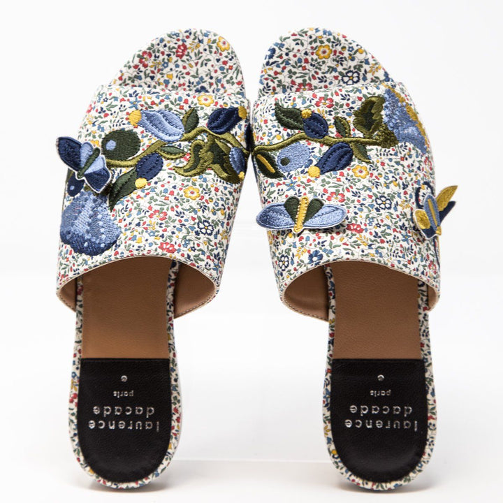 Laurence Dacade Floral Bagatelle Embellished Slides SZ 35