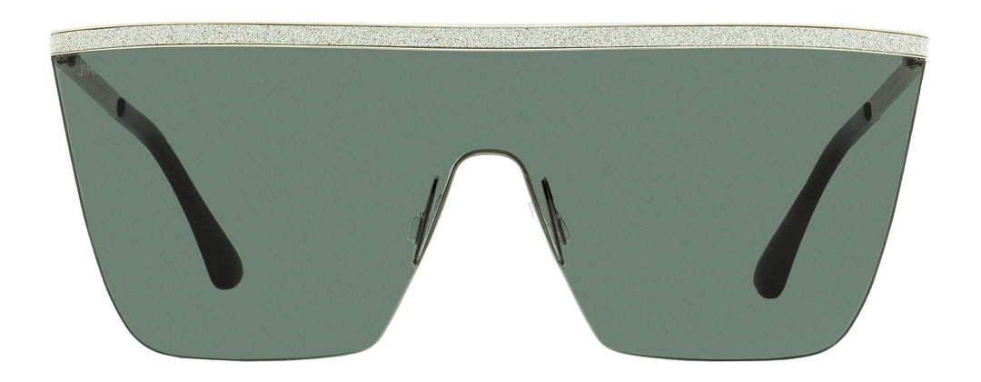 Jimmy Choo Mask Sunglasses Leah 79DIR Silver/Black 99mm