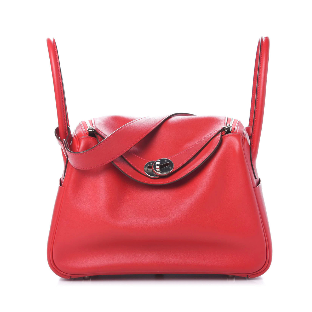 Top quality Hermes Lindy 26 Verso Swift Calfskin Rouge de Coeur/Rouge Piment PHW