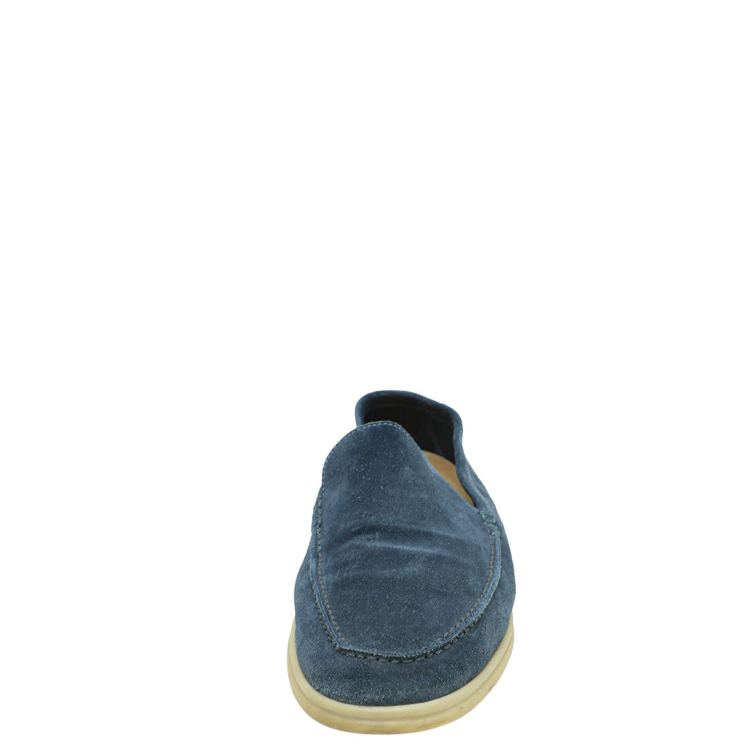 Loro Piana Racing Blue Summer Walk Loafers 42.5