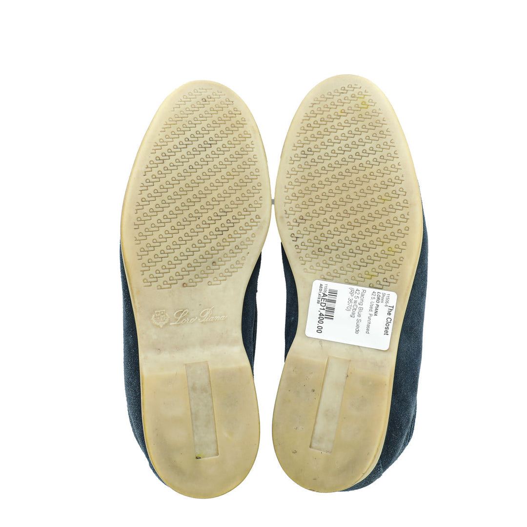 Loro Piana Racing Blue Summer Walk Loafers 42.5