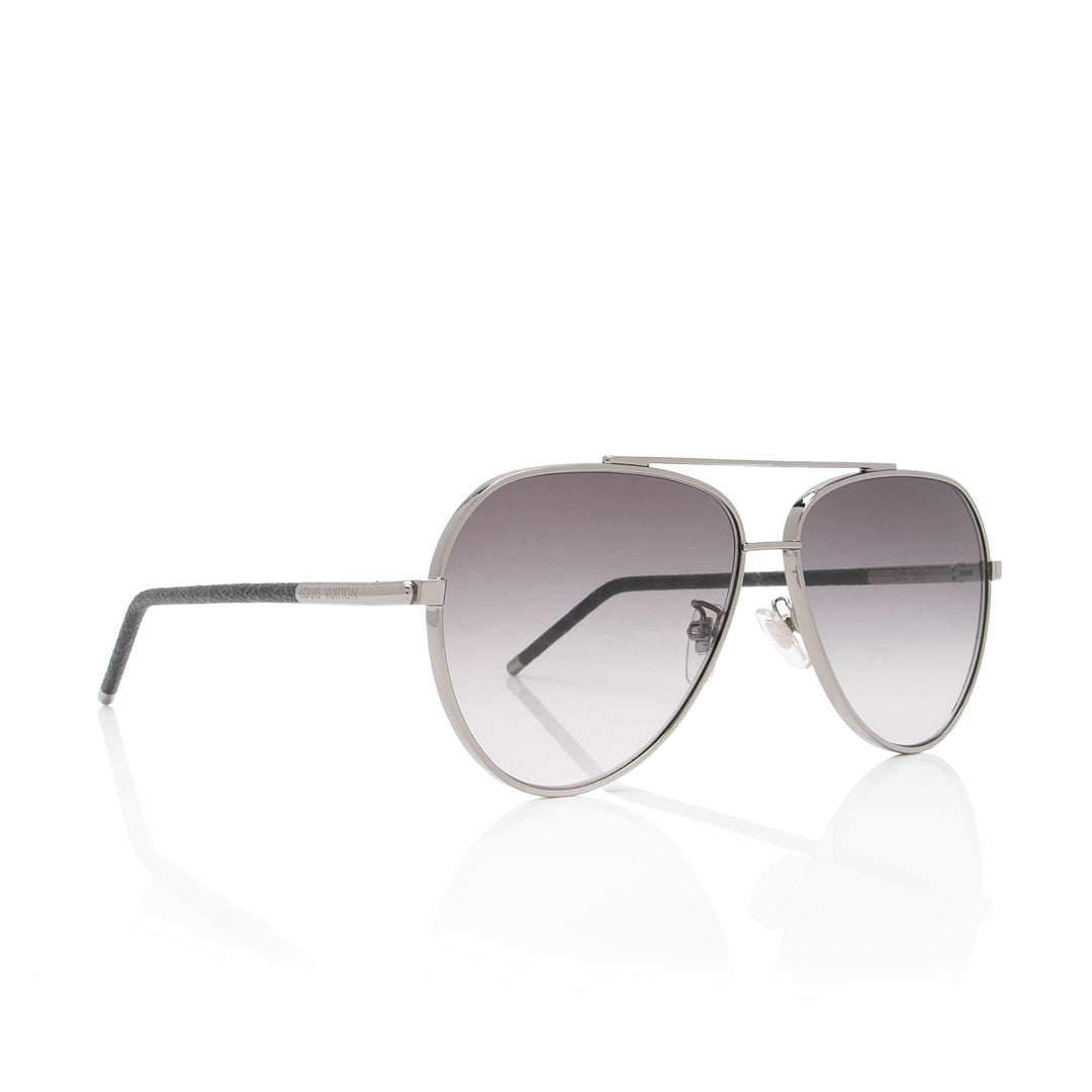 Louis Vuitton Damier Graphite Blaze Aviator Sunglasses (SHF-i8CJs8)