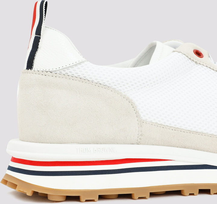 LEATHER AND FABRIC LOW-TOP SNEAKERS
