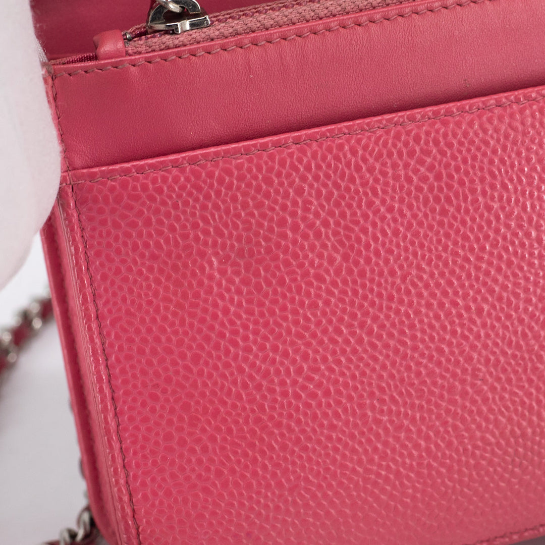 5/7 DOTD- Top Quality Chanel Caviar Coco Wallet On Chain Pink