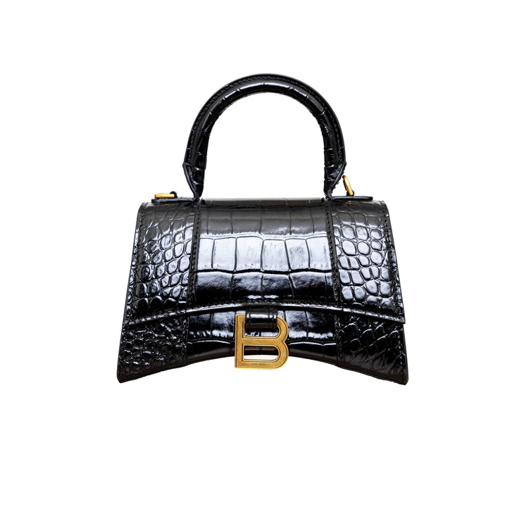 Top Quality Balenciaga Top Quality Balenciaga Crocodile Embossed Hourglass XS Bag