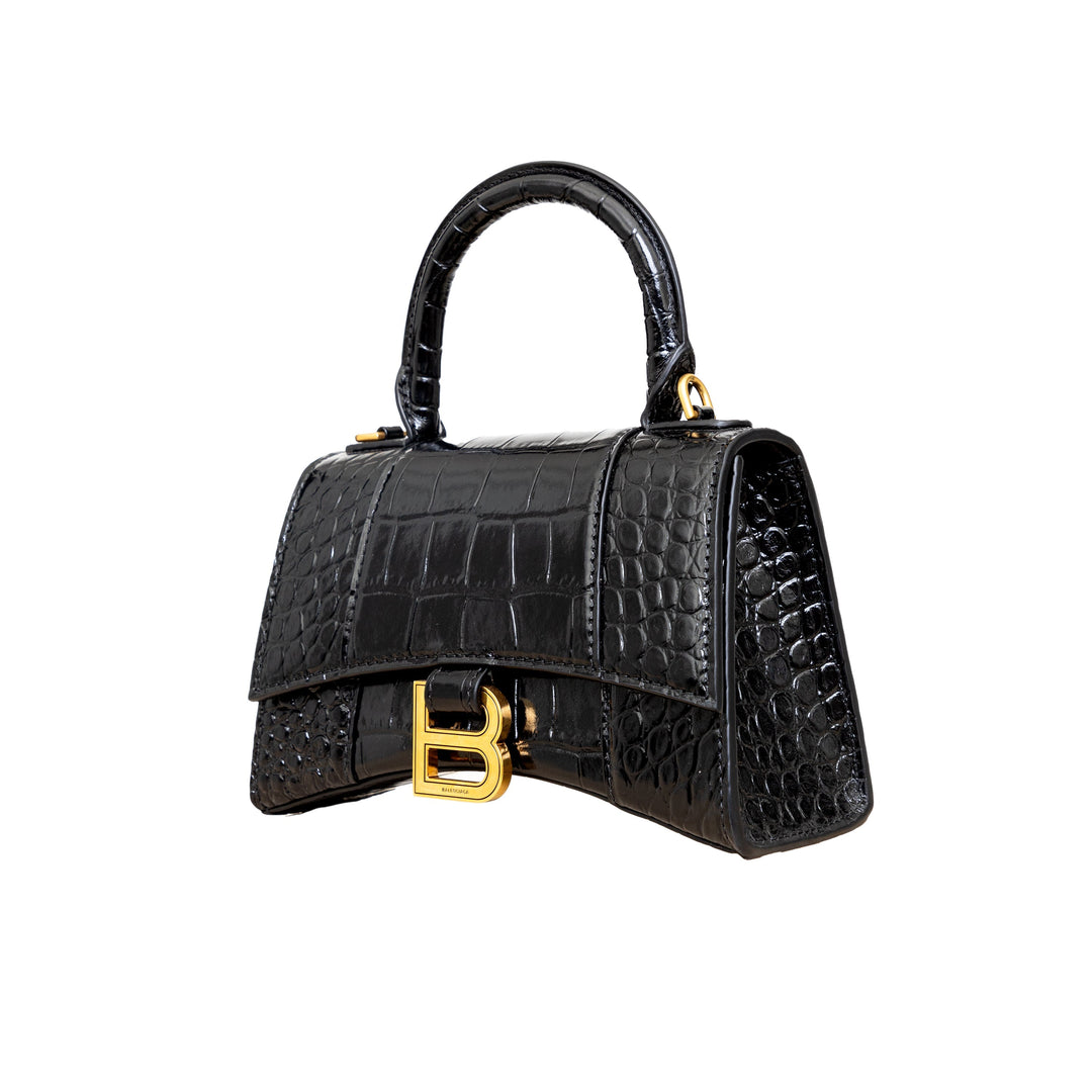 Top Quality Balenciaga Top Quality Balenciaga Crocodile Embossed Hourglass XS Bag