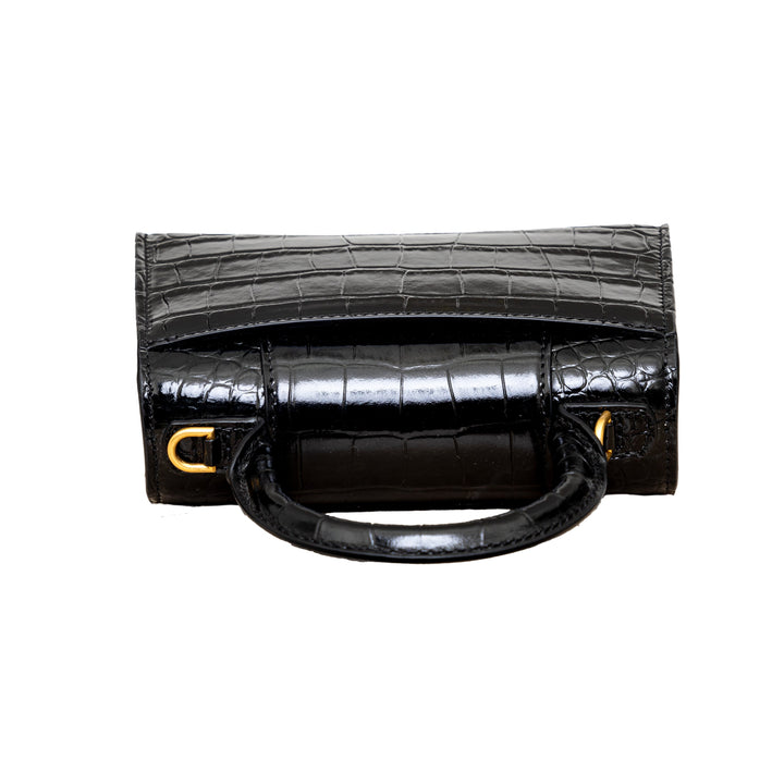 Top Quality Balenciaga Top Quality Balenciaga Crocodile Embossed Hourglass XS Bag
