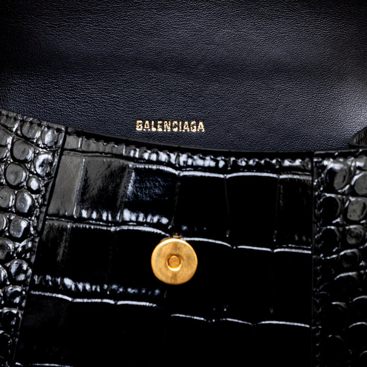Top Quality Balenciaga Top Quality Balenciaga Crocodile Embossed Hourglass XS Bag