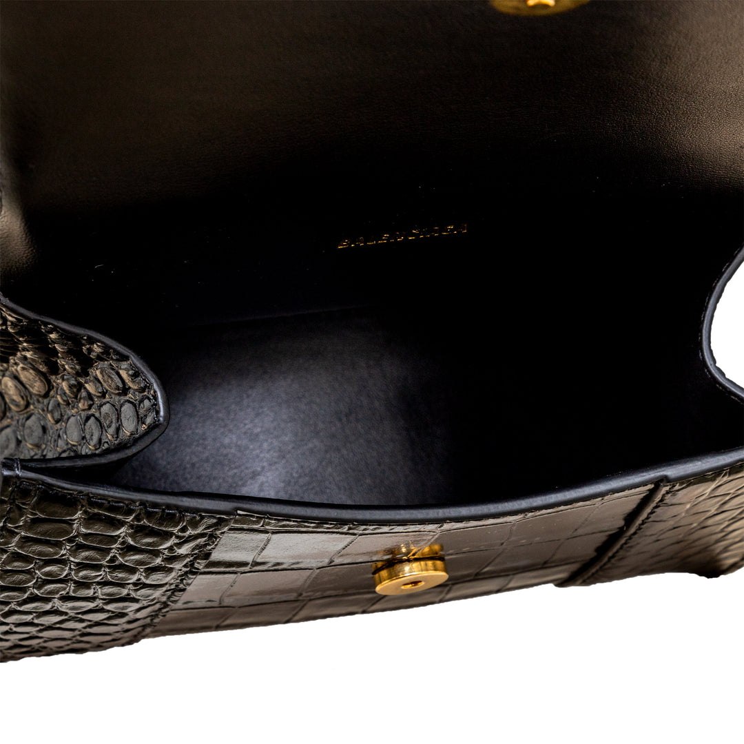 Top Quality Balenciaga Top Quality Balenciaga Crocodile Embossed Hourglass XS Bag