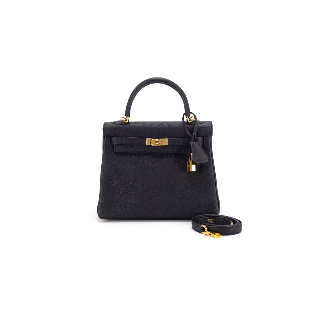 Top quality Hermes Kelly 25 Noir - C Stamp