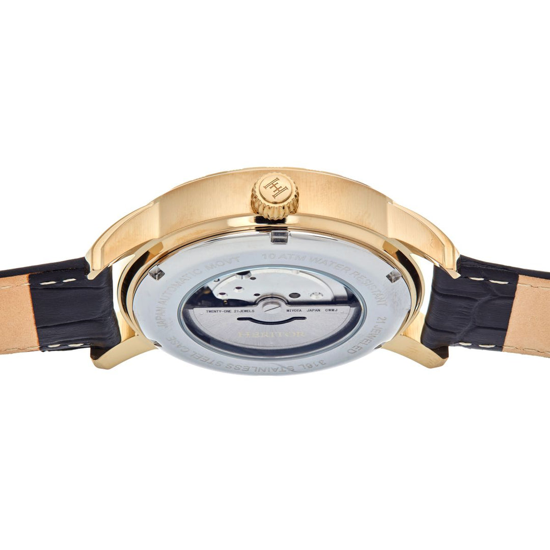 Heritor Automatic Protégé Leather-Band Watch w/Date