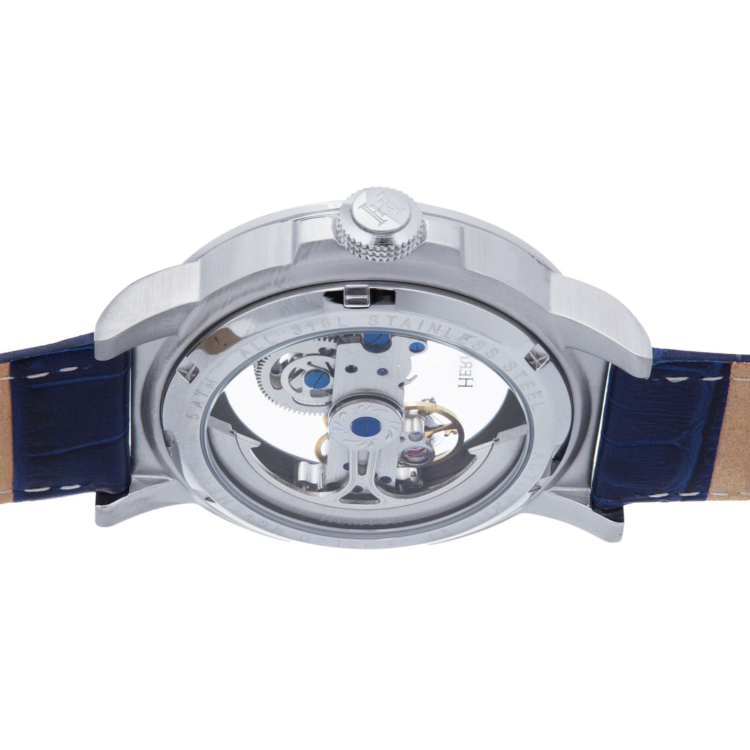 Heritor Automatic Xander Semi-Skeleton Leather-Band Watch